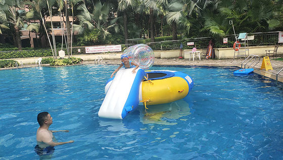 0.7mm Inflatable Water Trampoline Combo With Slide