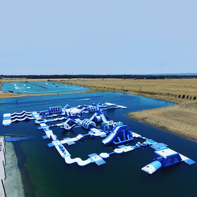 Perth Lake Commercial Inflatable Water Park / Customized Huge Floating Water Playground