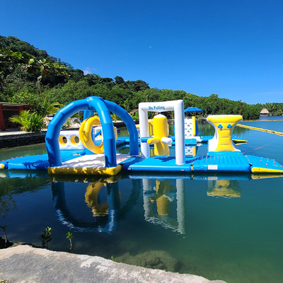 Customized Aqua Outdoor Water Trampoline Park TUV Approved 2.5m Depth